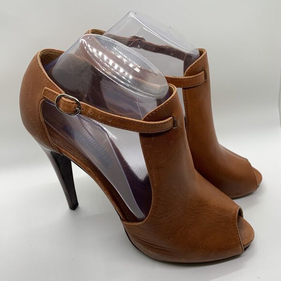 RALPH LAUREN COLLECTION Peep Toe High Heel VINTAGE‎ Purple Label Sz 8.5 B 38.5 - Picture 1 of 10